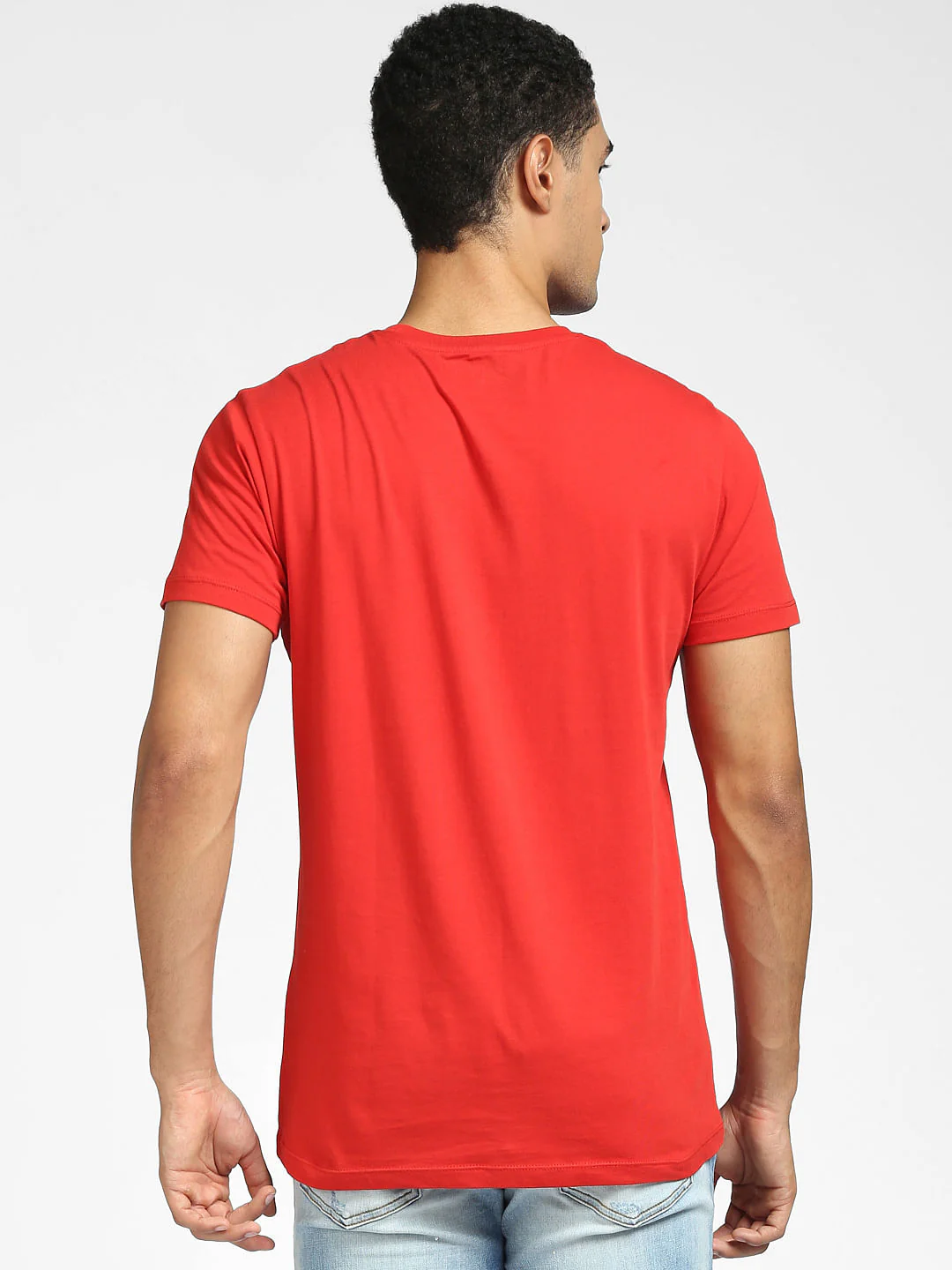 Red Graphic Print Crew Neck T-shirt - Image 4