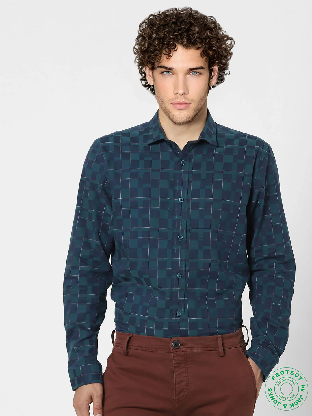 Blue Check Full Sleeves Shirt - Image 2