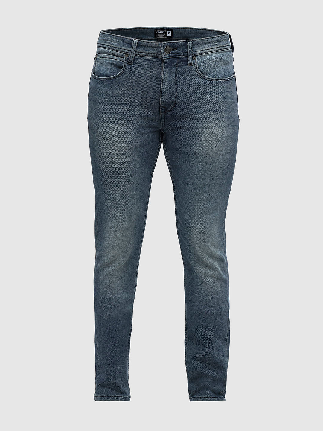 PRODUKT by JACK&JONES Blue Mid Rise Light Washed Slim Jeans - Image 7