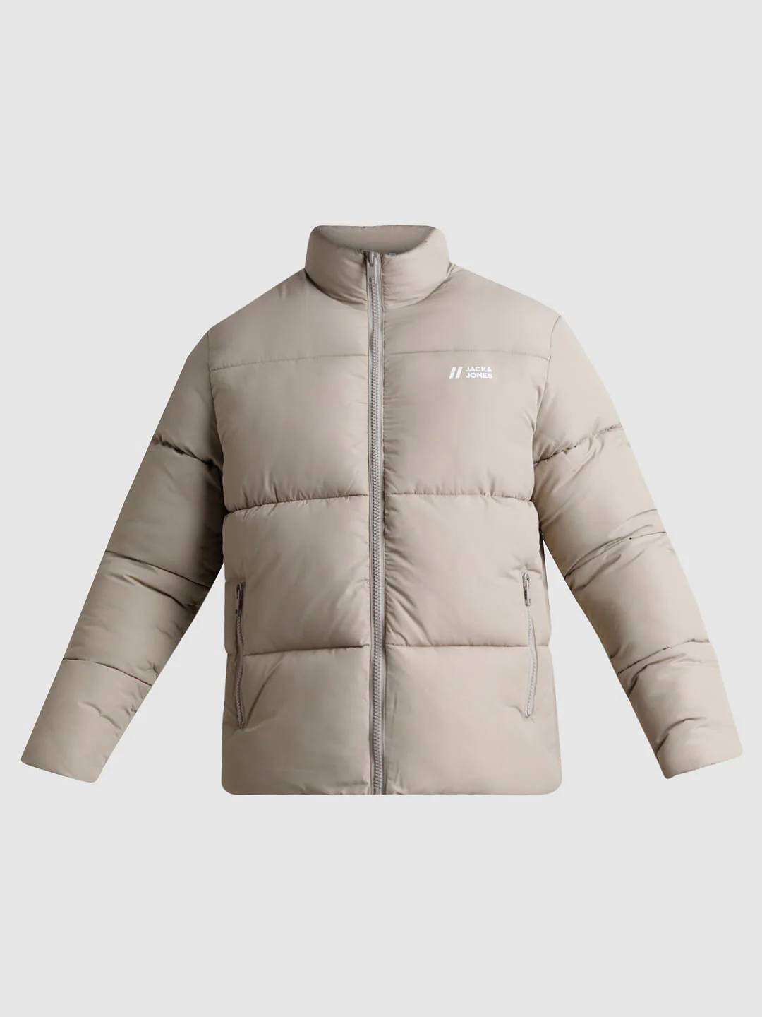 Beige High Neck Puffer Jacket - Image 7