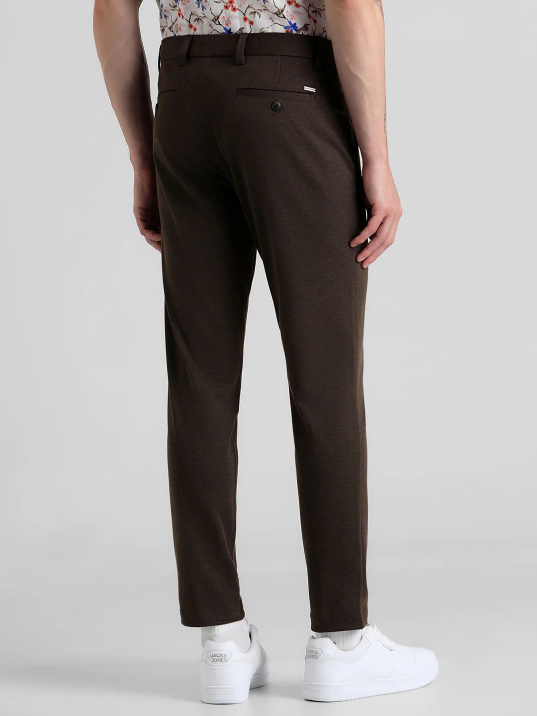 Dark Brown Mid Rise Slim Fit Chinos - Image 3