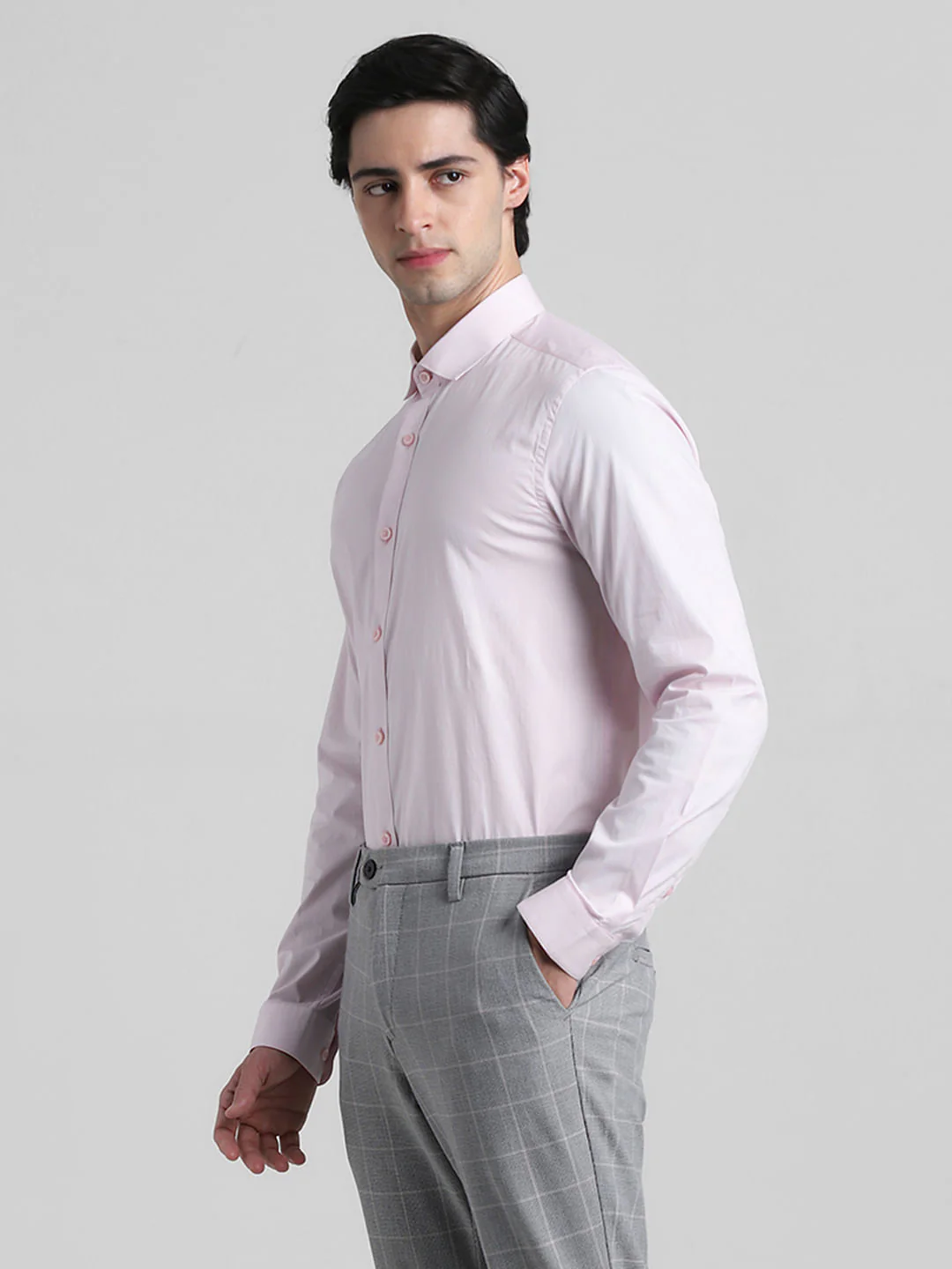 Lavender Cotton Full Sleeves Shirt - Image 3