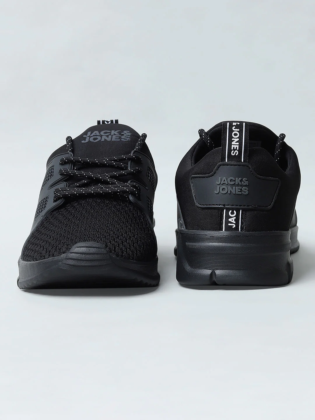 Black Knit Lace-Up Sneakers - Image 6