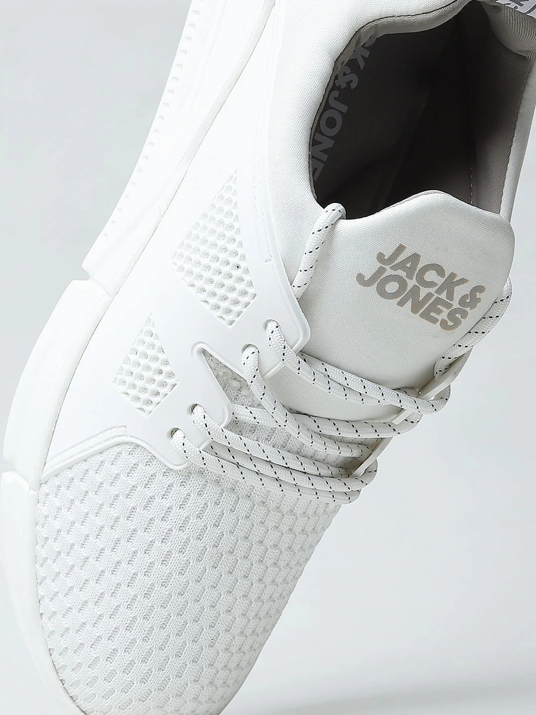 White Knit Lace-Up Sneakers - Image 10