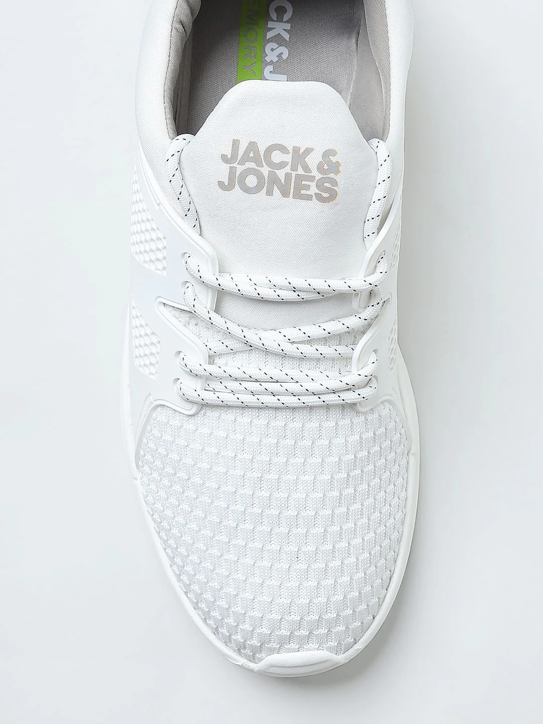 White Knit Lace-Up Sneakers - Image 12