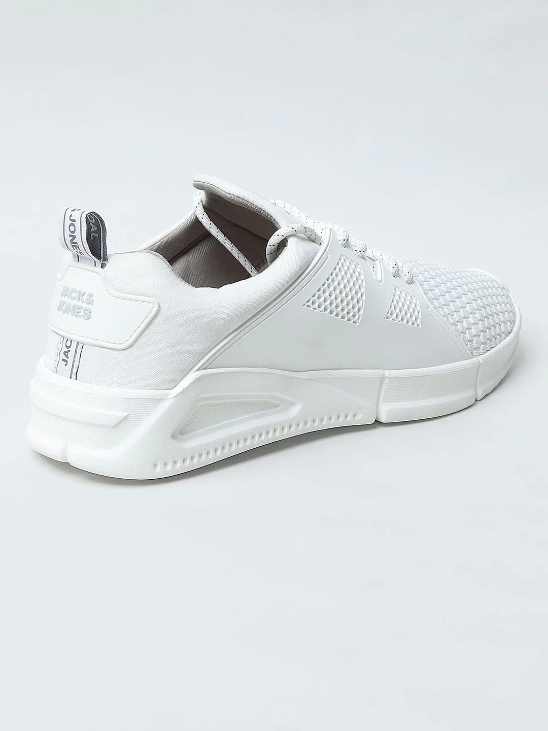White Knit Lace-Up Sneakers - Image 4