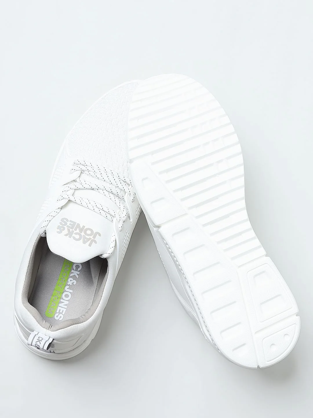 White Knit Lace-Up Sneakers - Image 9