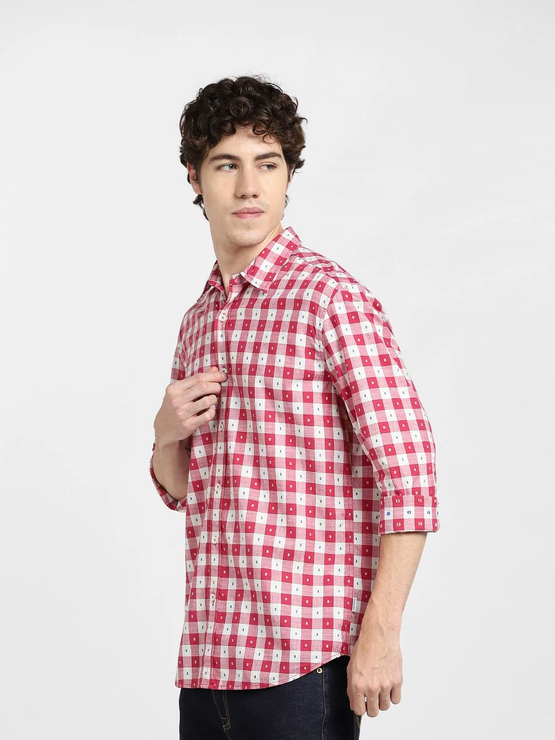 Red Check Full Sleeves Shirt - Image 3