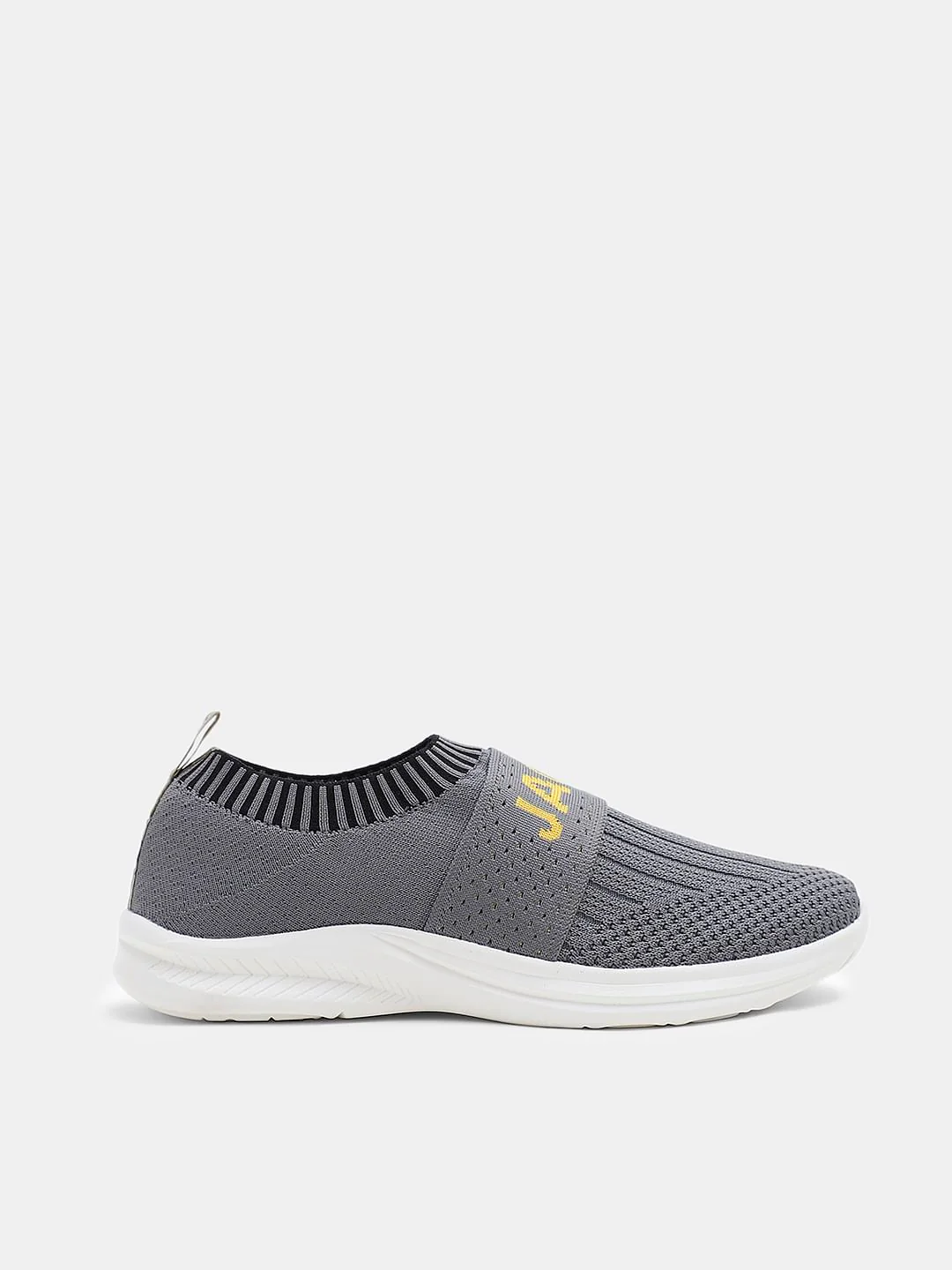 Ash Grey Knitted Slip On Sneakers - Image 2
