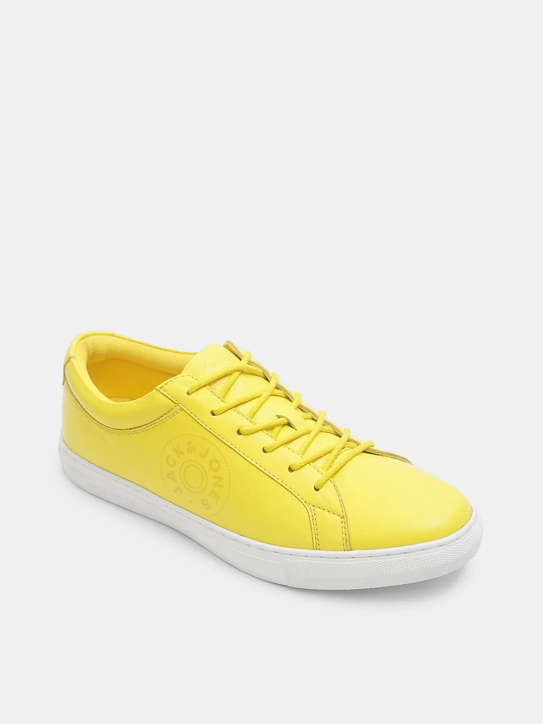 Yellow Leather Lace-Up Sneakers - Image 4