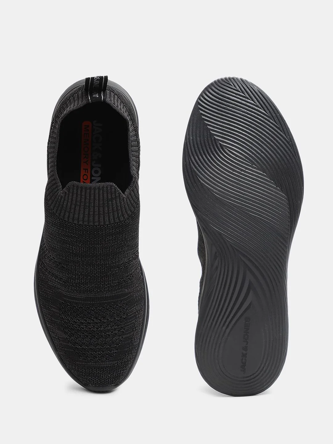 Black Knitted Slip On Sneakers - Image 5