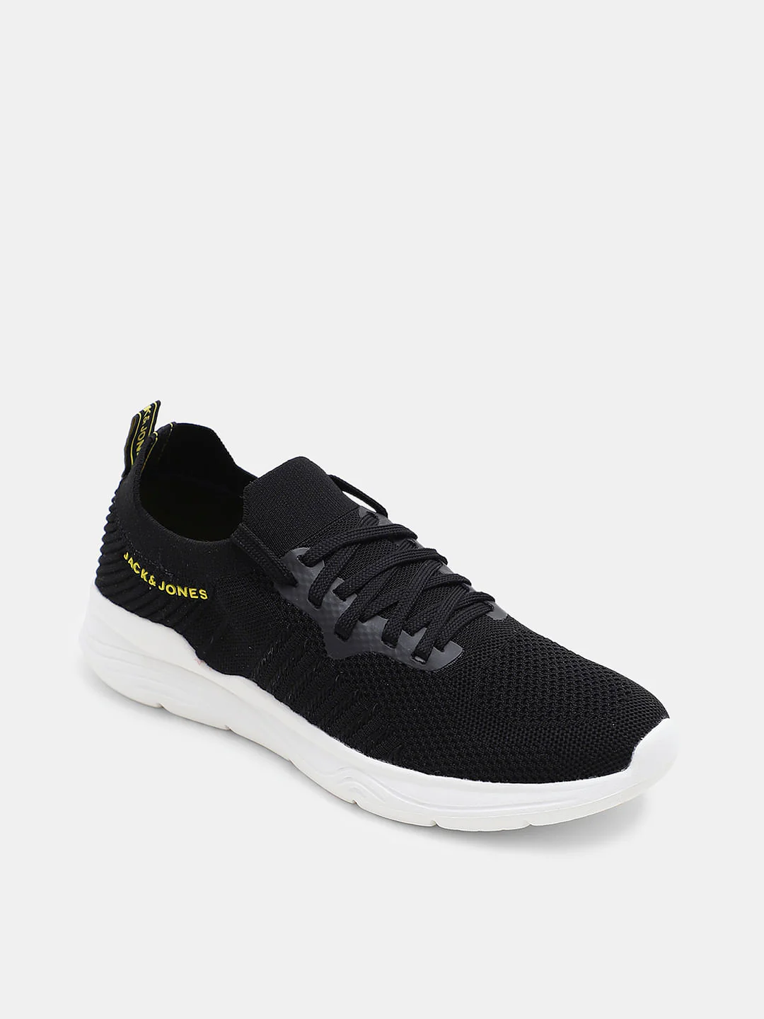 Black Knitted Lace-Up Sneakers - Image 4