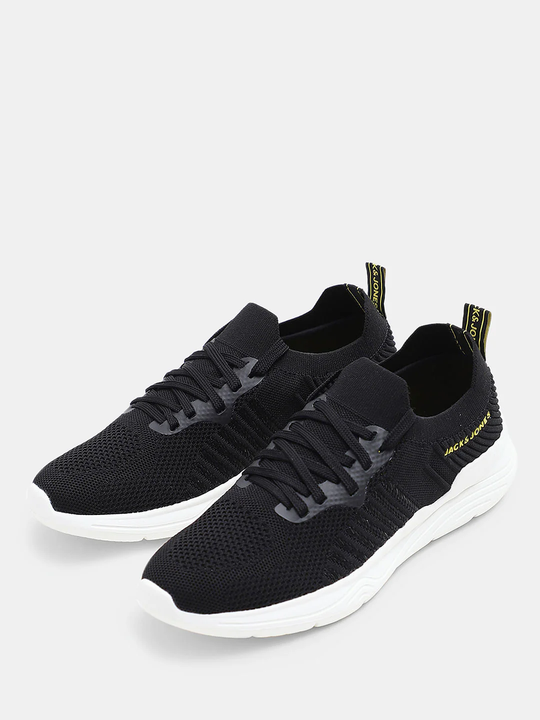 Black Knitted Lace-Up Sneakers - Image 6
