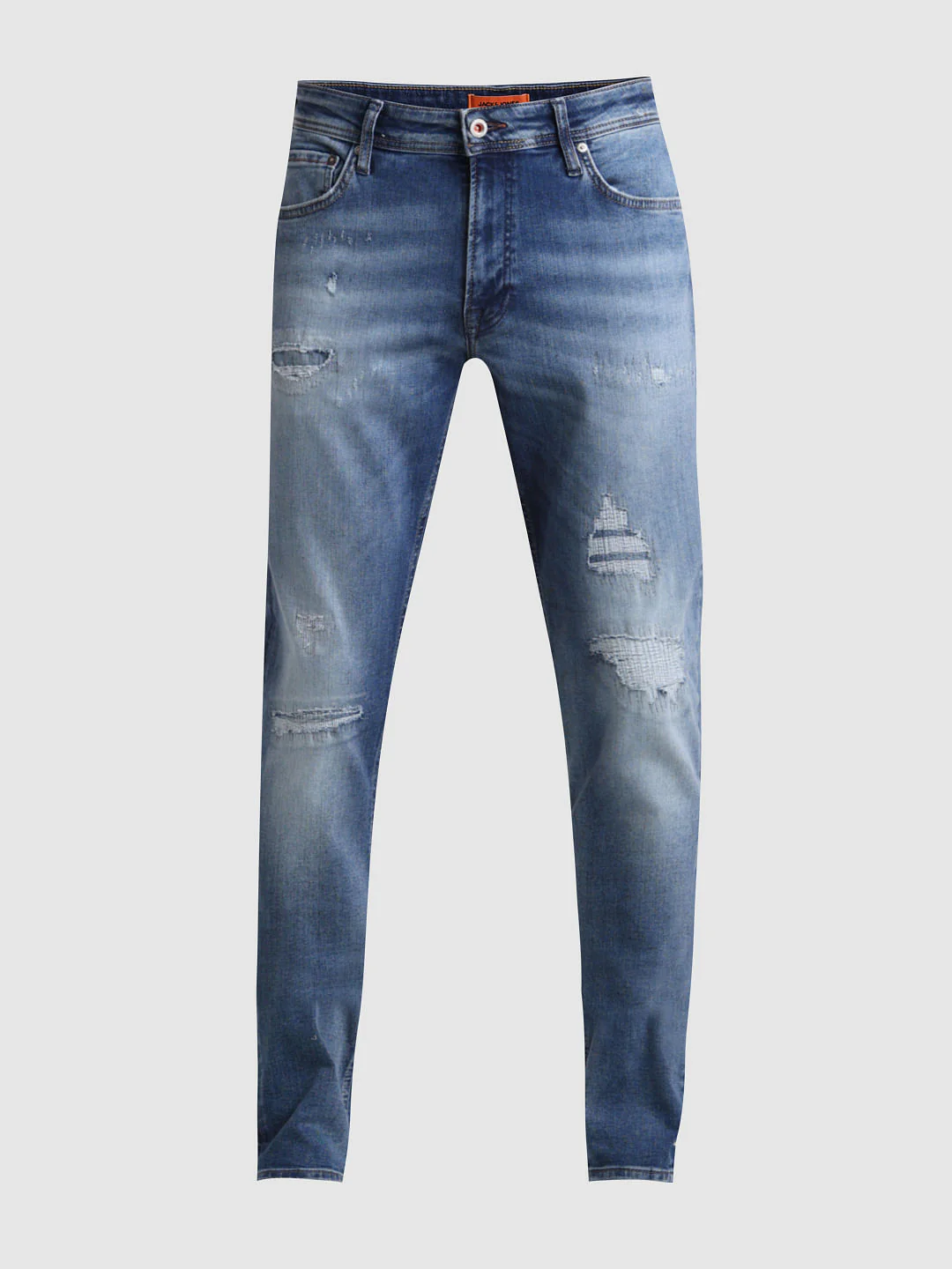 Dark Blue Distressed Liam Skinny Fit Jeans - Image 6