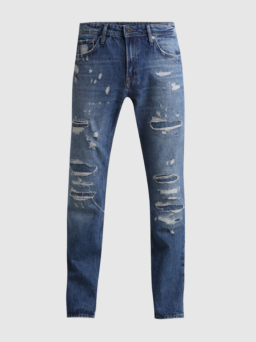 Blue Distressed Clark Regular Fit Jeans - Image 6