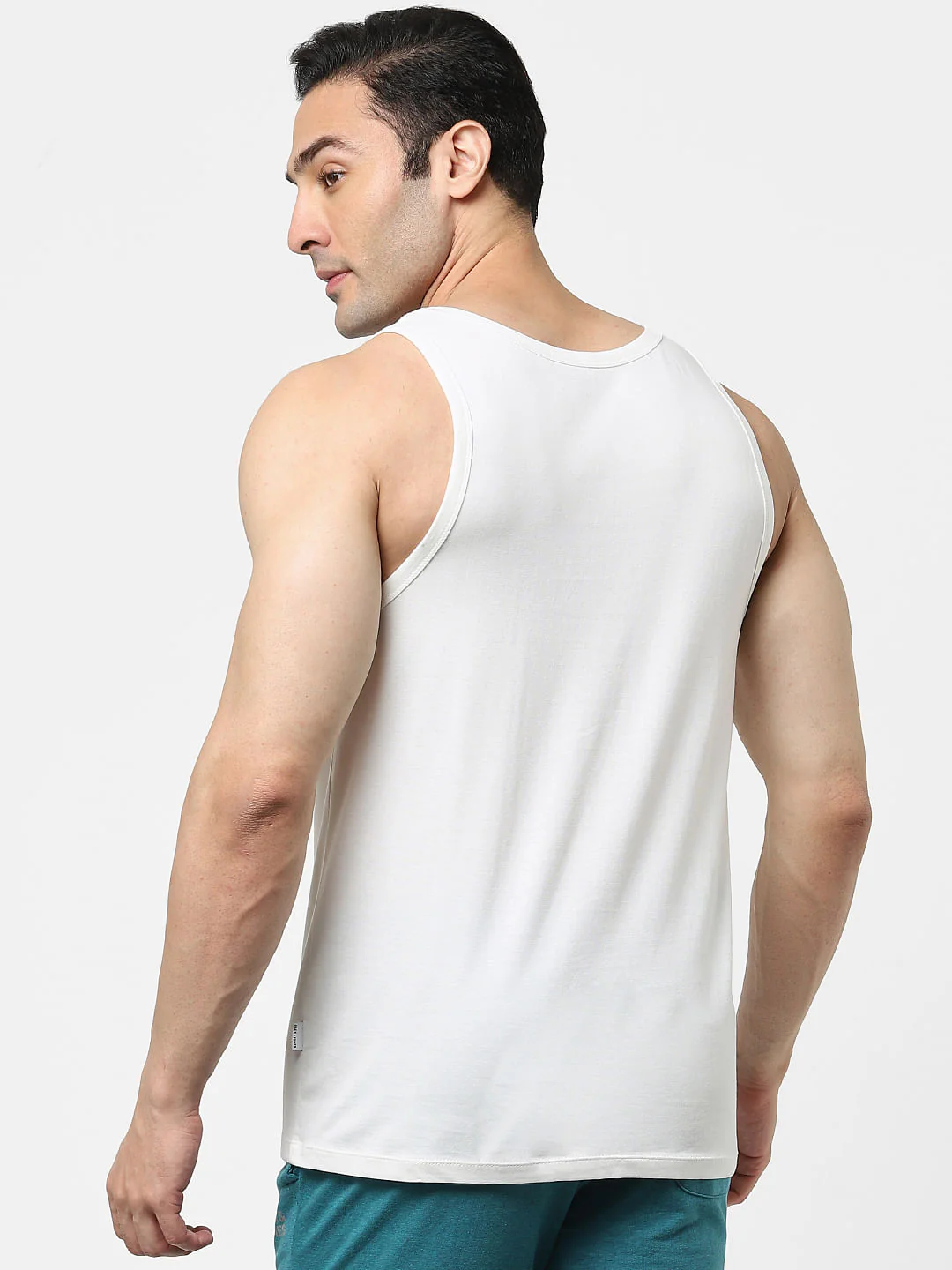 White Logo Print Fashion Vest - Image 4