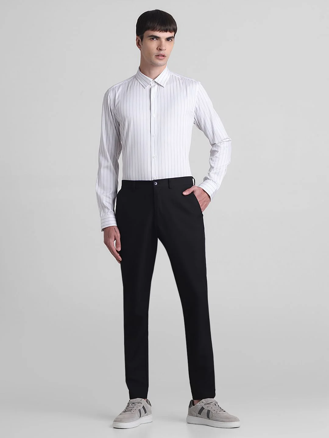 White Striped Full Sleeves Shirt - Image 6