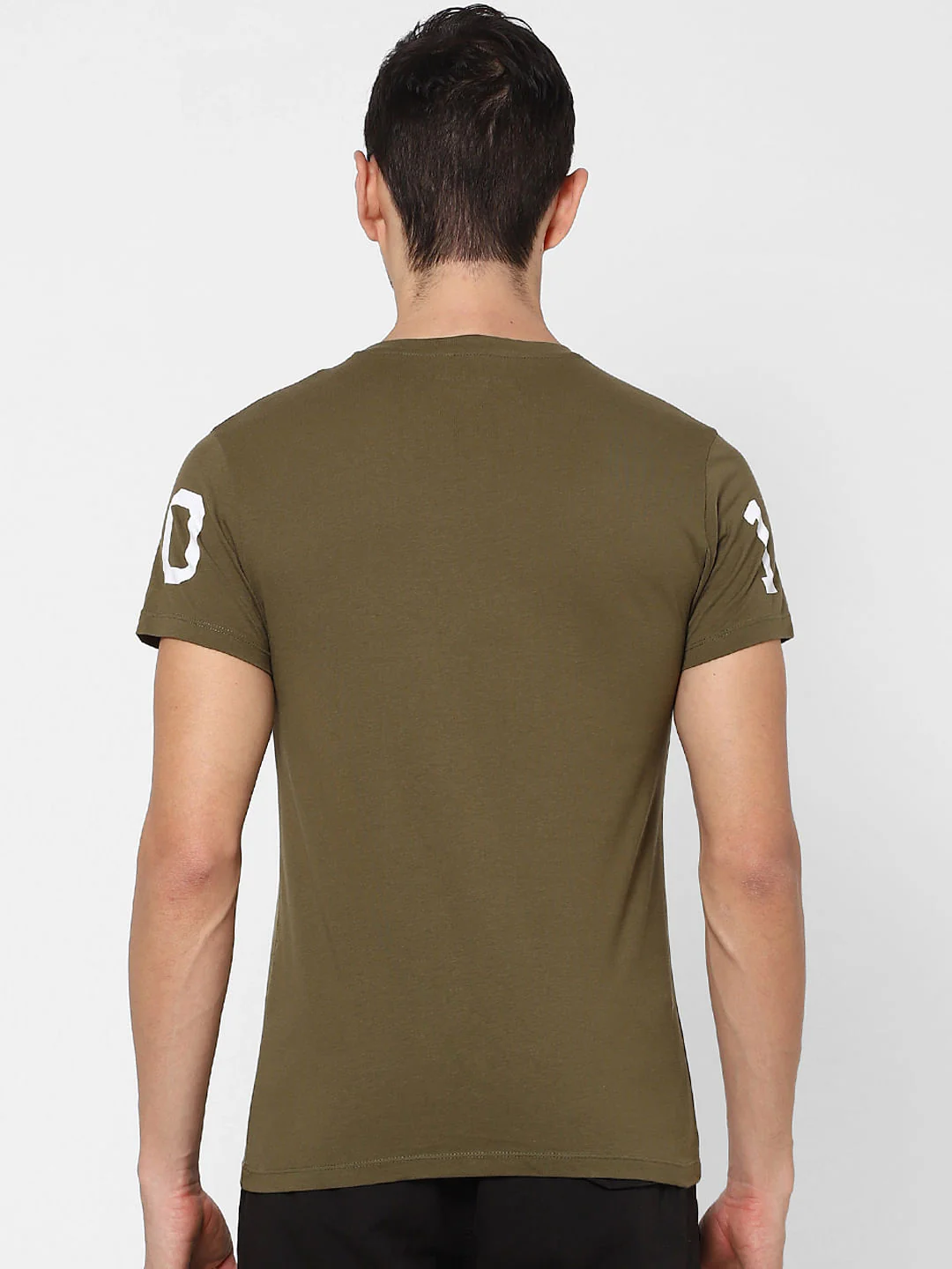 Green Graphic Print Crew Neck T-shirt - Image 4