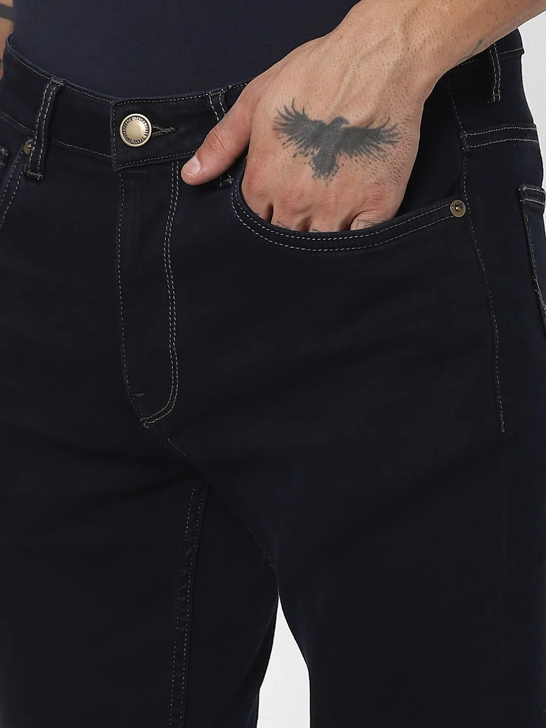 Blue Mid Rise Slim Fit Jeans - Image 5