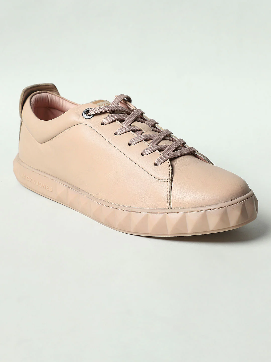 Beige Leather Sneakers - Image 3