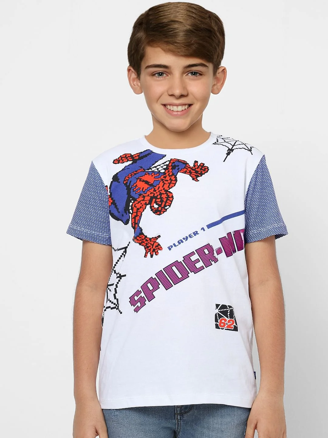 Boys X Marvel White Spider Man Crew Neck T-shirt - Image 2