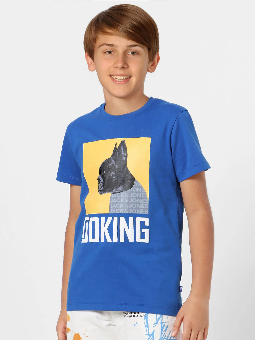 Boys Blue Graphic Print Crew Neck T-shirt - Image 3