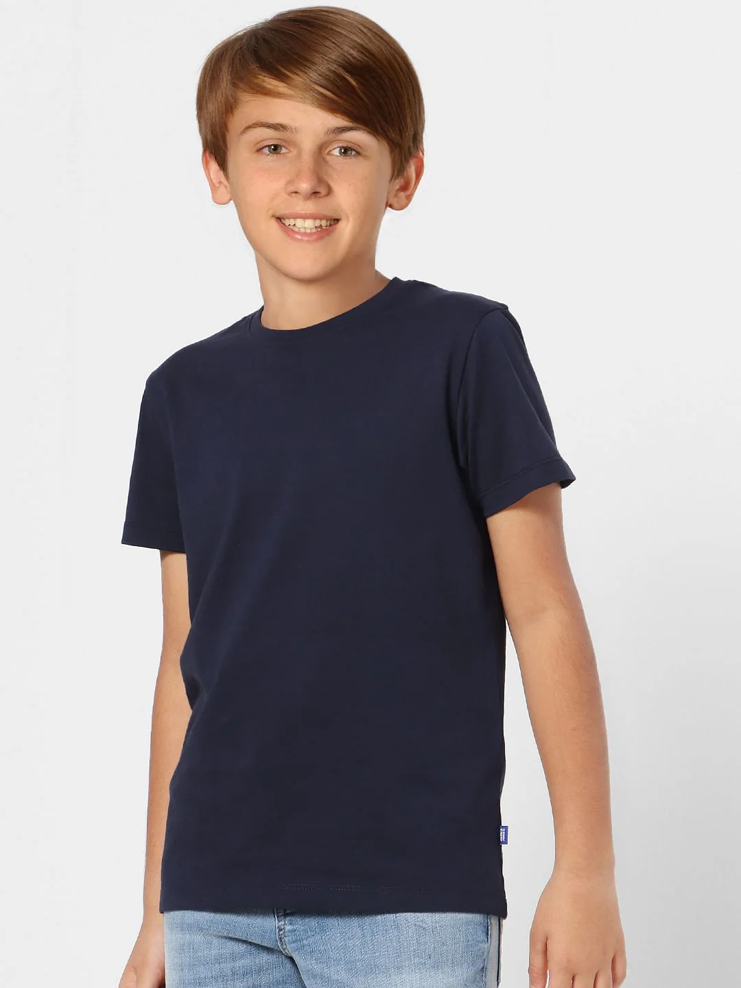 Boys Navy Blue Crew Neck T-shirt - Image 3