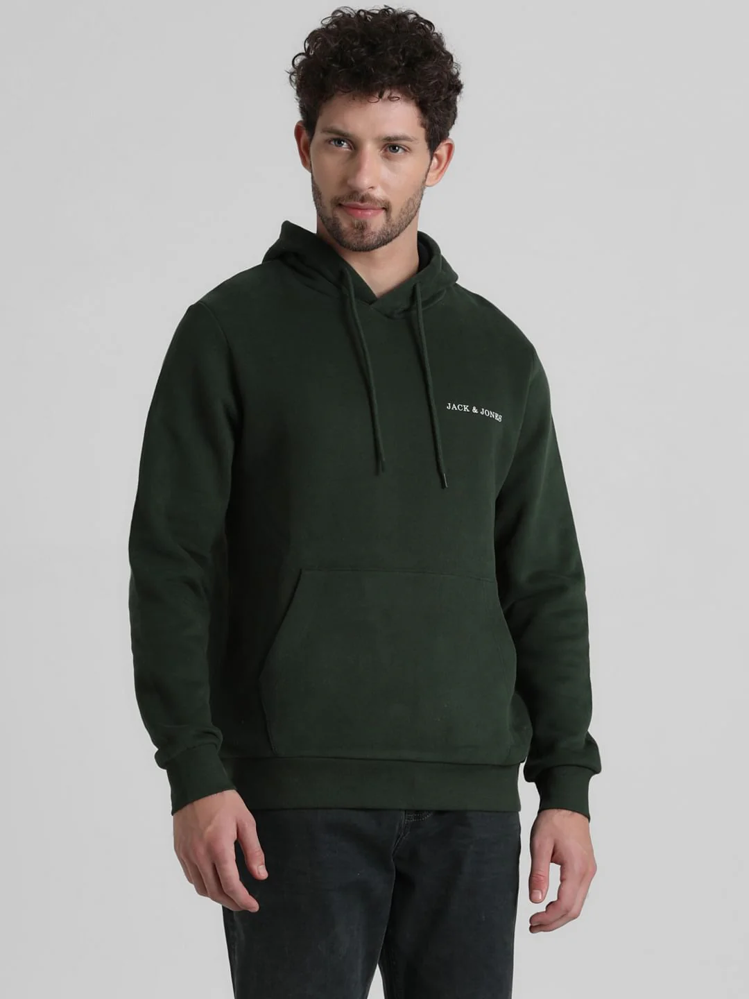 Green Logo Print Hooded Sweatshirt - Image 2