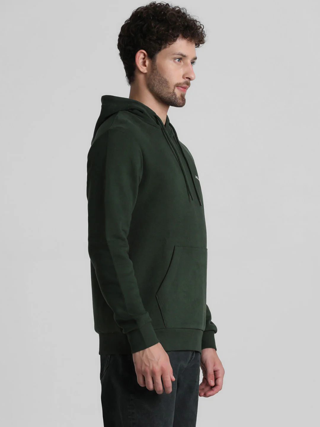 Green Logo Print Hooded Sweatshirt - Image 3