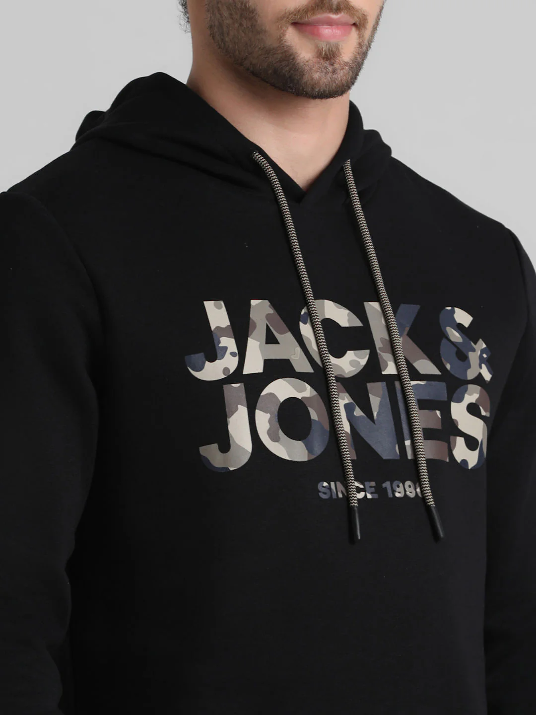 Black Logo Print Hooded Sweatshirt - Image 5