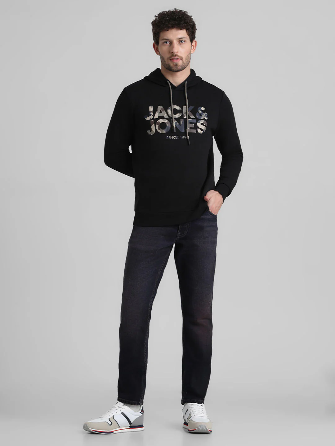 Black Logo Print Hooded Sweatshirt - Image 6