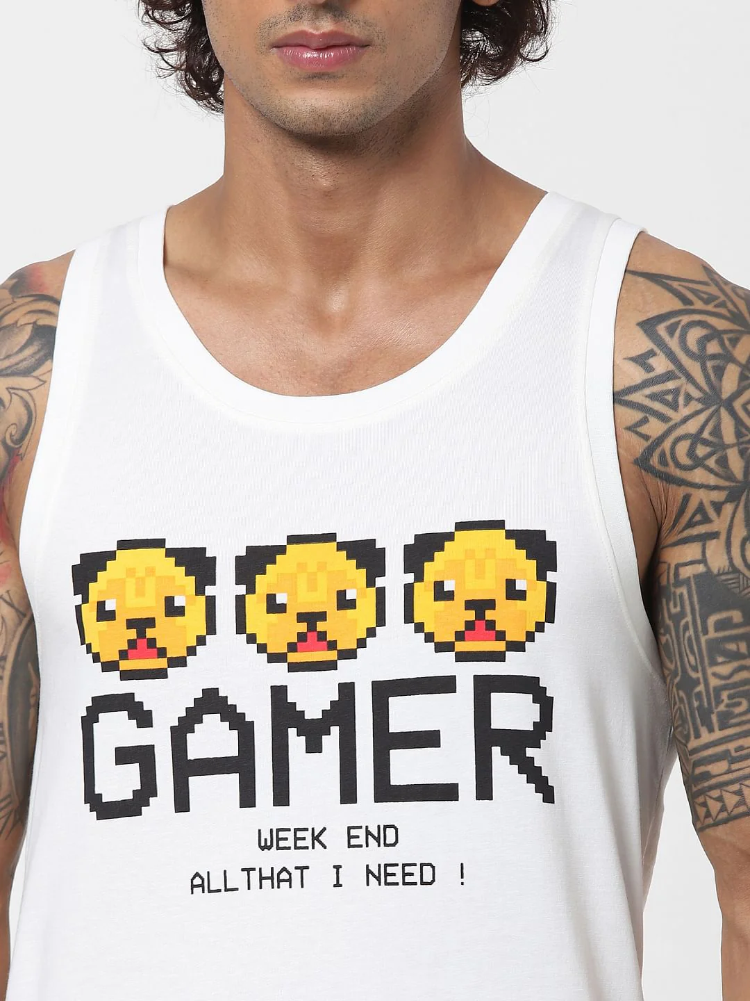 White Graphic Print Vest - Image 5
