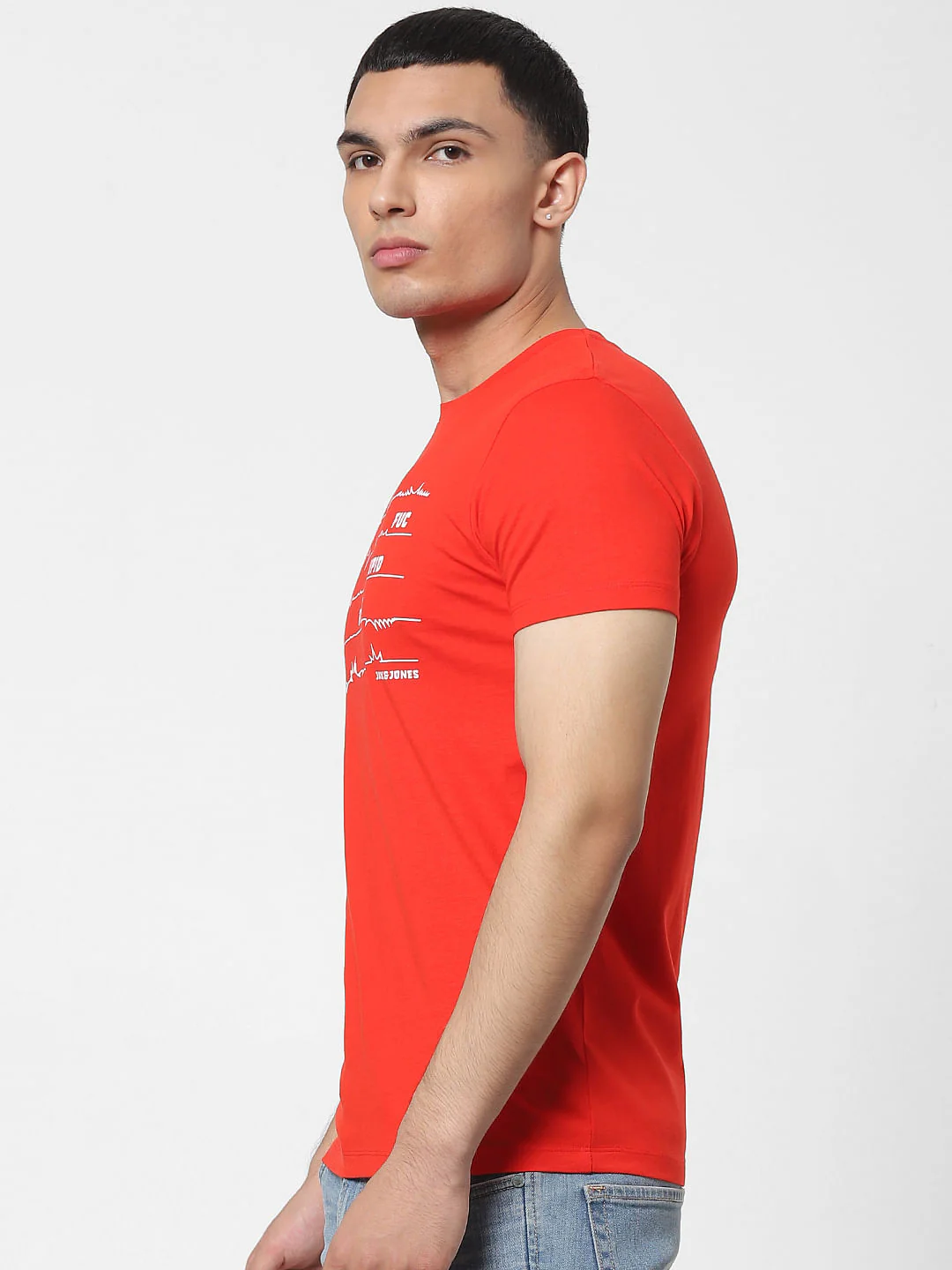 Red Slogan Print Crew Neck T-shirt - Image 3