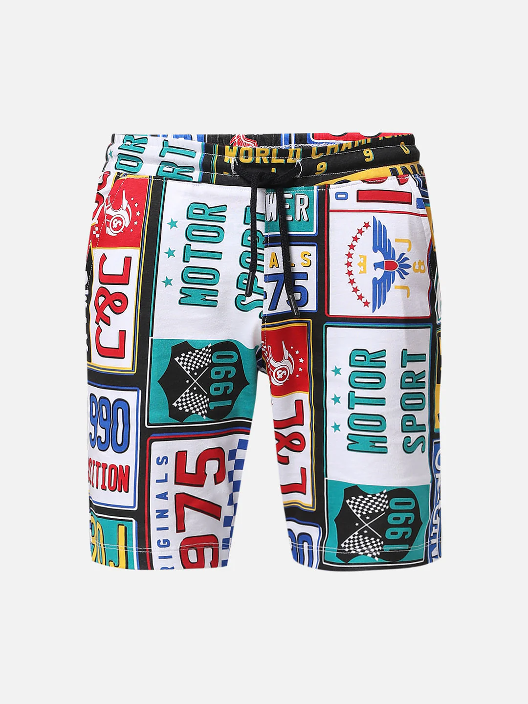 JACK&JONES JUNIOR X MOTOR MUNCHKINS BLACK PRINTED SHORTS - Image 6