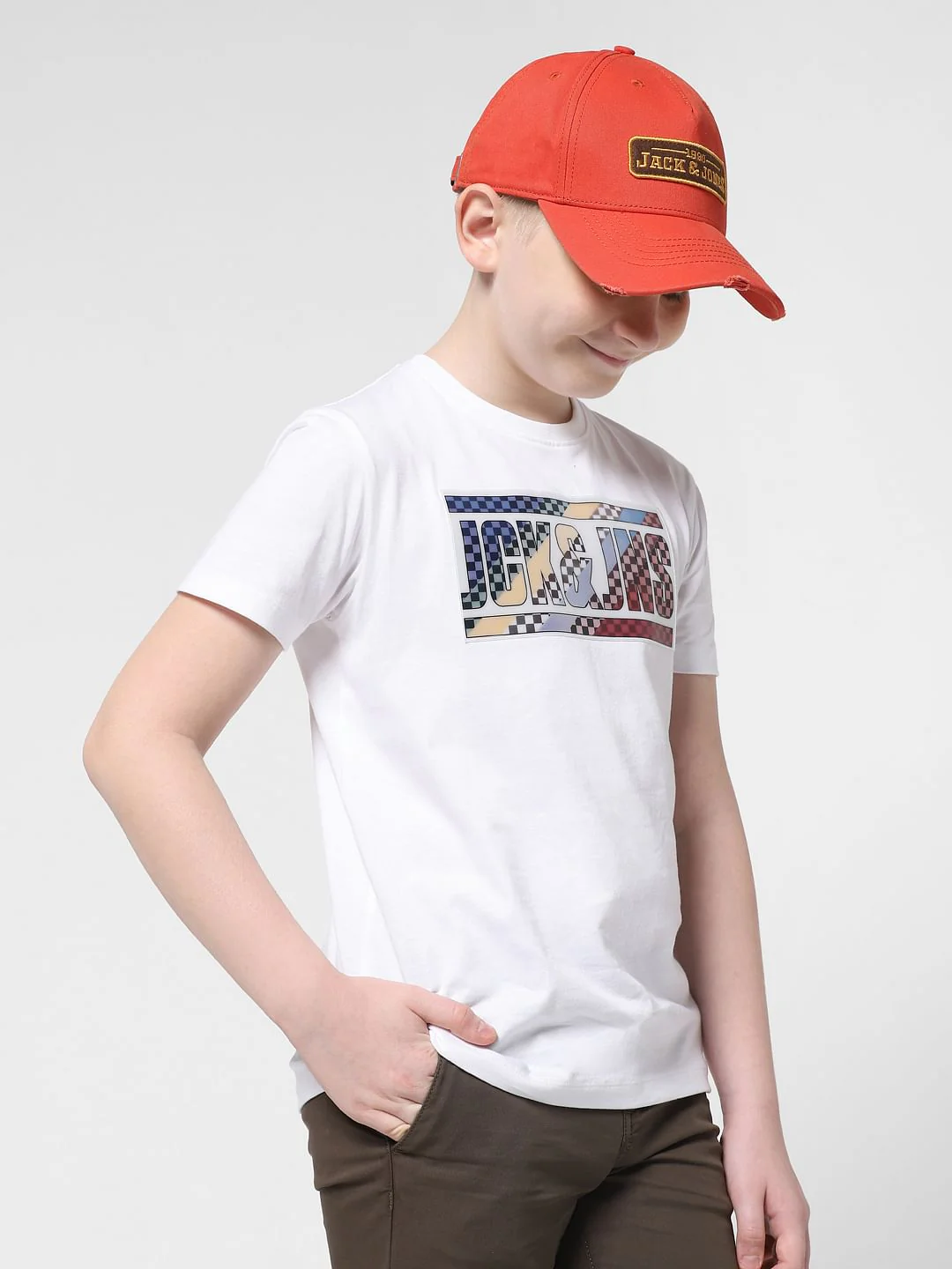 JACK&JONES JUNIOR X MOTOR MUNCHKINS WHITE LOGO PRINT T-SHIRT