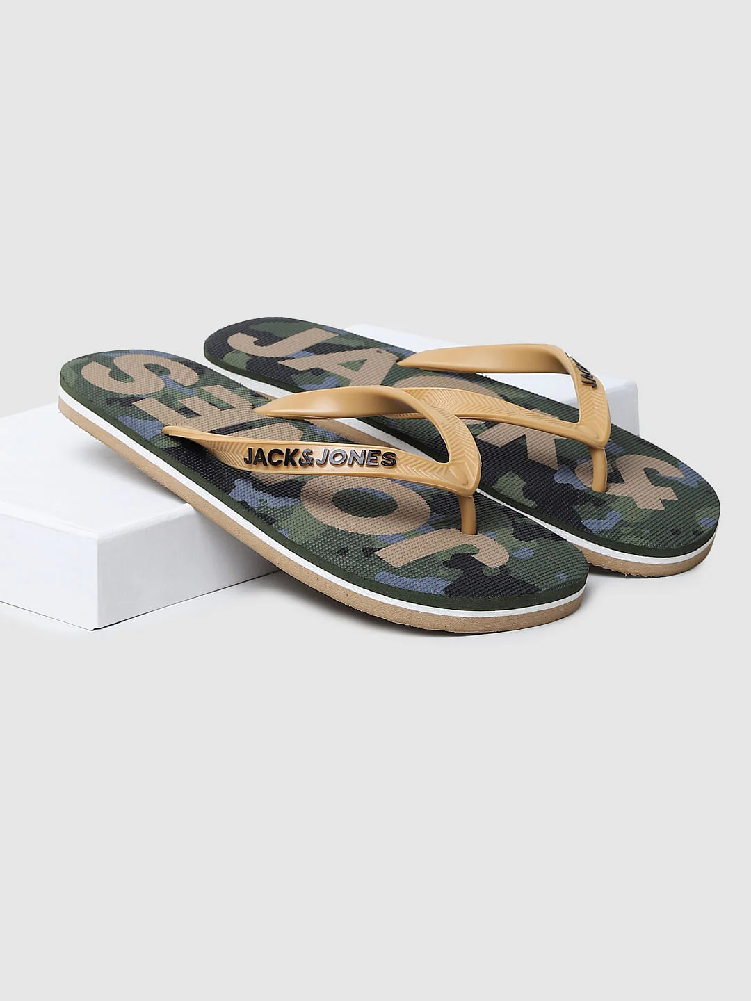 Green Camo Print Flip Flops - Image 6