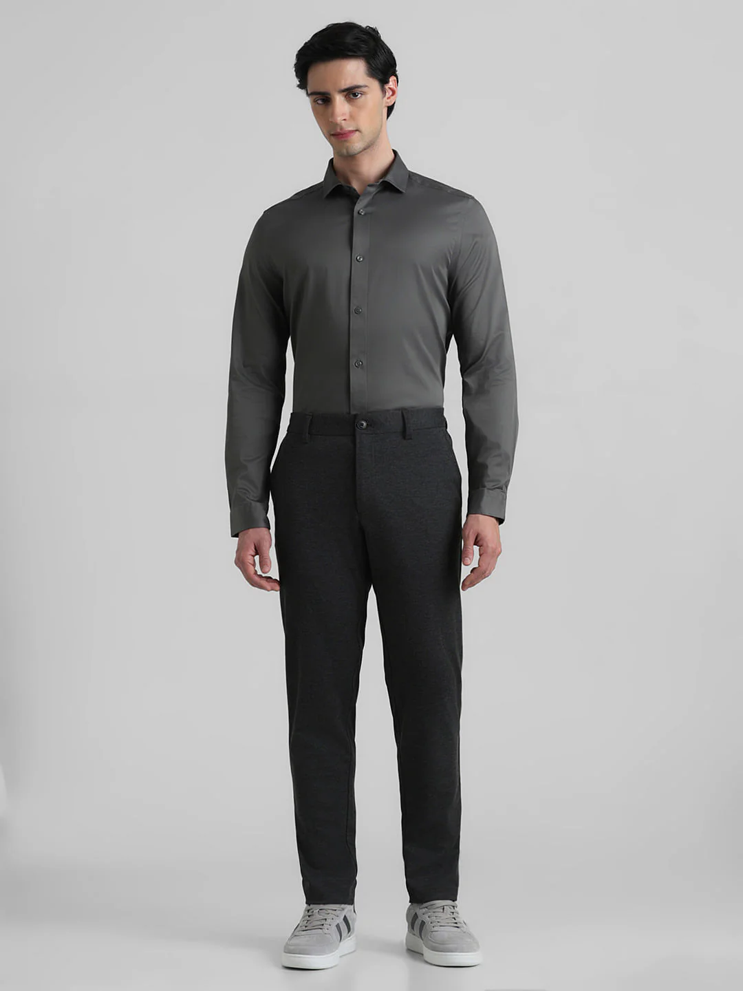 Cotton Stretch Slim Fit Shirt - Green - Image 6