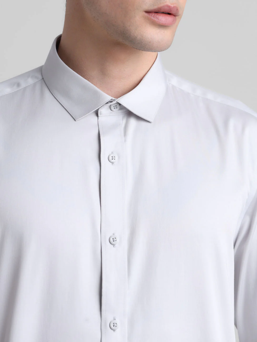 Grey Slim Fit Full Sleeves Shirt - Image 5
