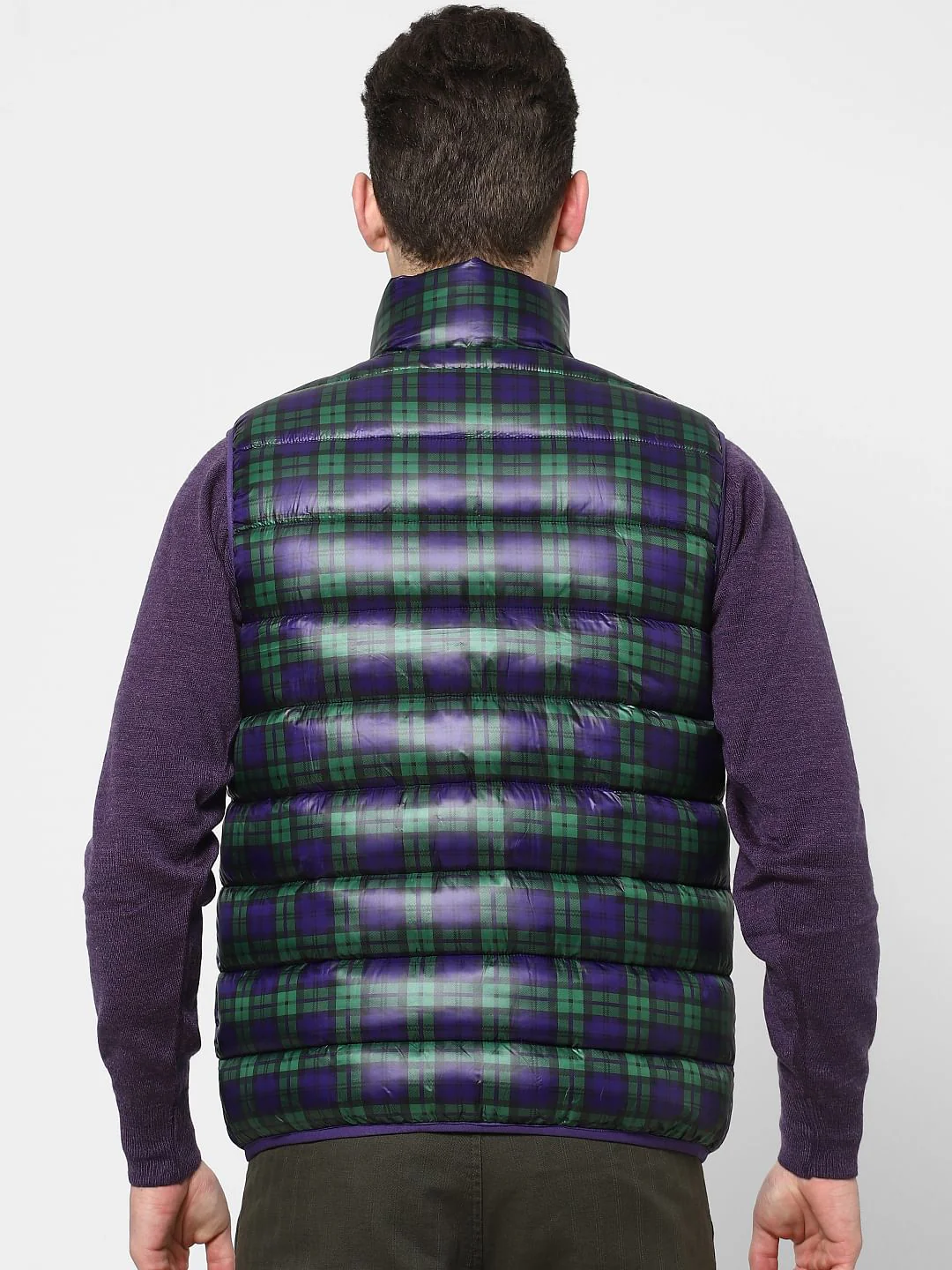 Green Check Puffer Jacket - Image 4