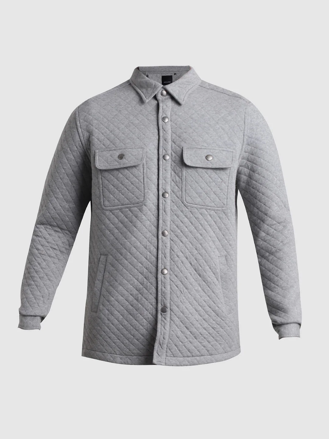 Grey Patch Pocket Knit Shirt - Image 7