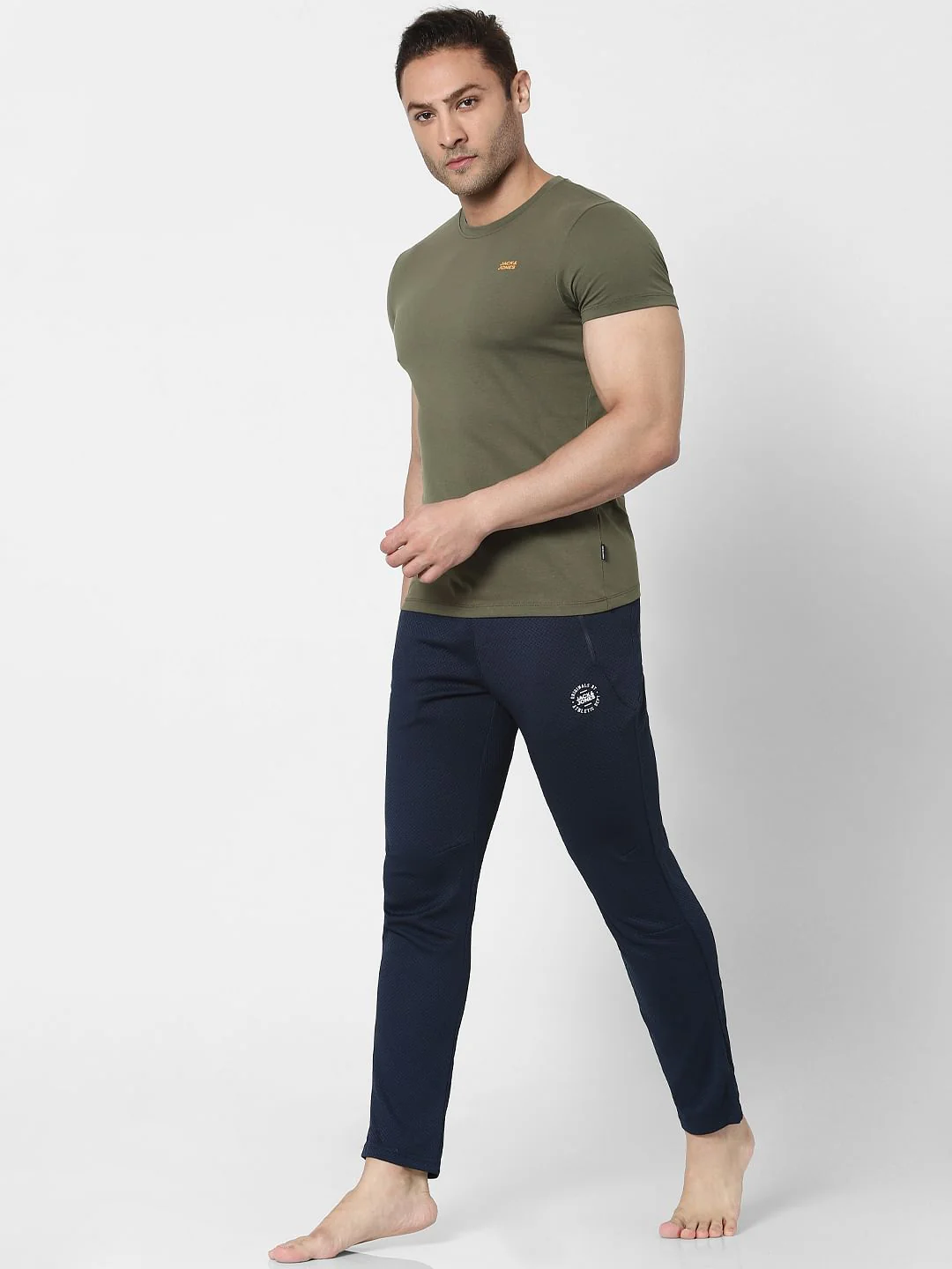 Navy Blue Mid Rise Trackpants