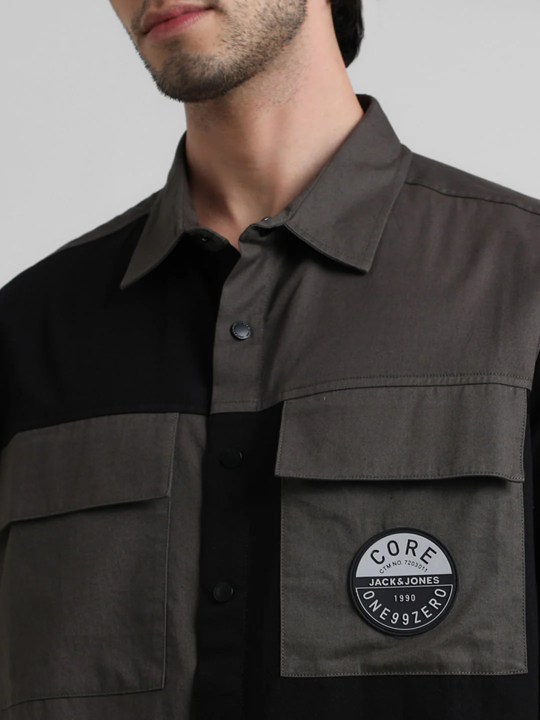Black Colourblocked Oversized Shirt - Image 5