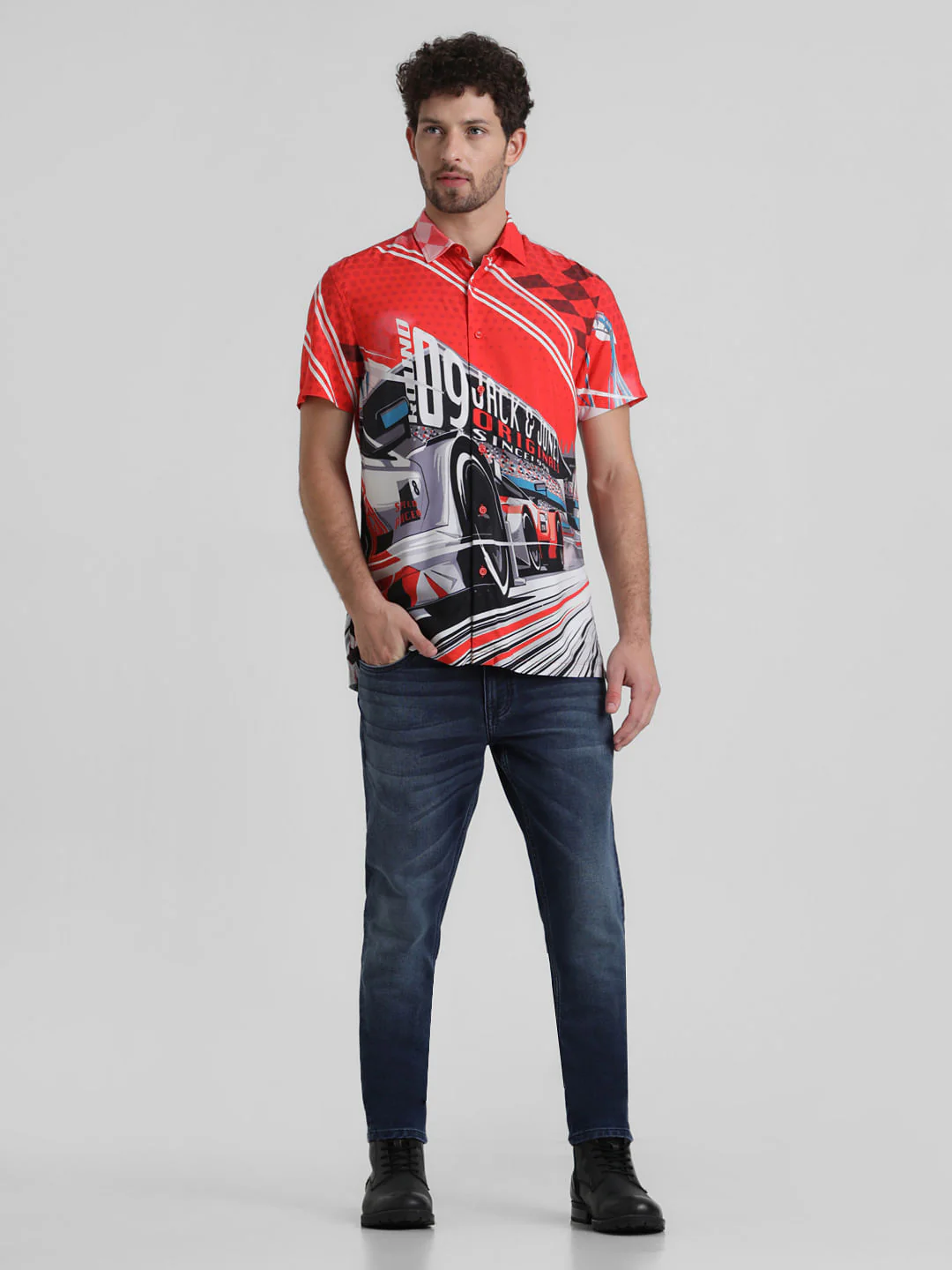 URBAN RACERS by JACK&JONES RED SPEED RACER PRINT SHIRT - Image 6