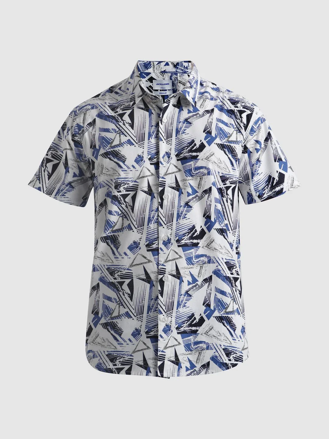 URBAN RACERS by JACK&JONES White Abstract Print Short Sleeves Shirt - Image 7