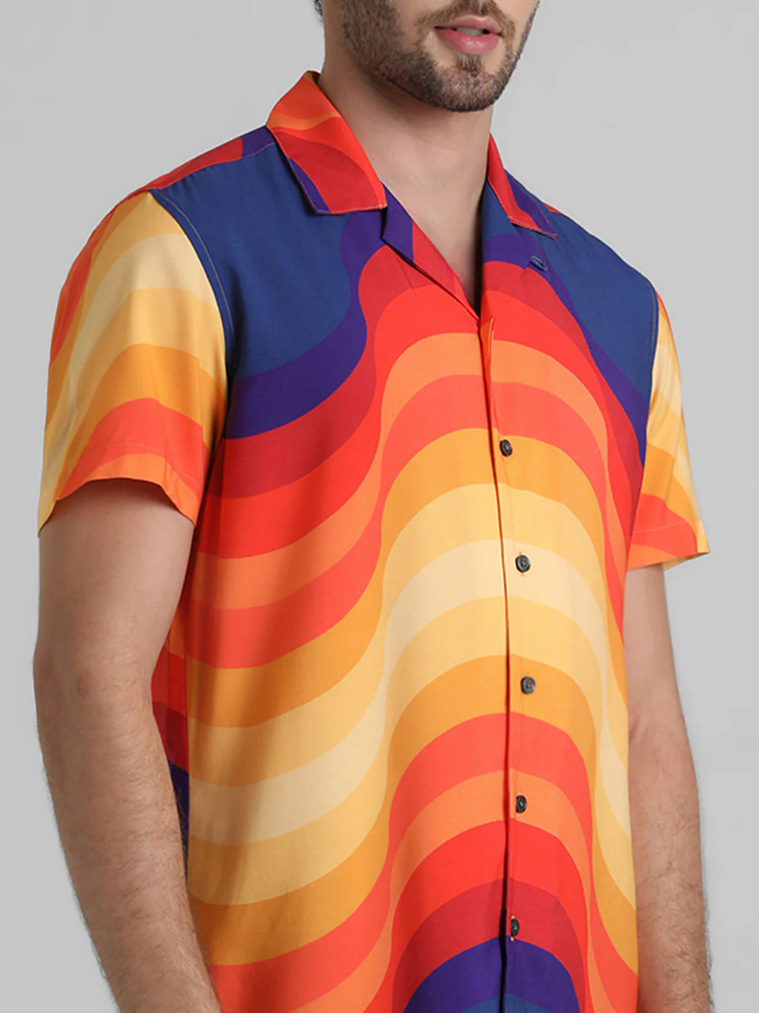 URBAN RACERS by JACK&JONES ORANGE COLOURBLOCKED SHIRT - Image 5