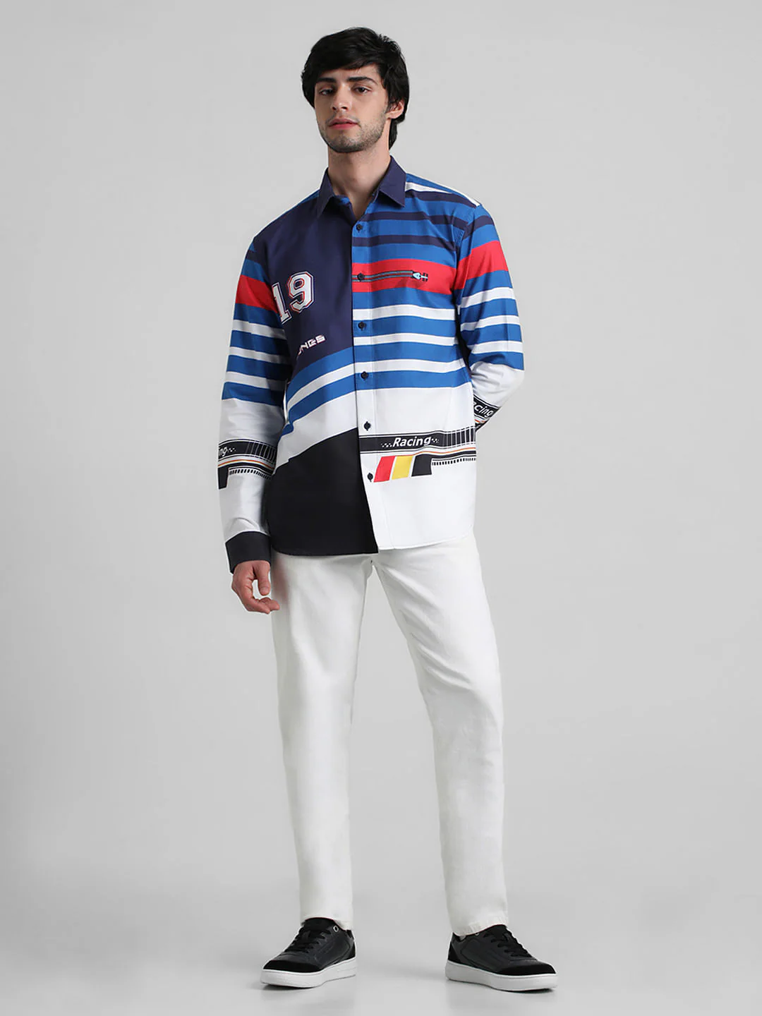 Blue Racer Stripes Full Sleeves Shirt - Image 6