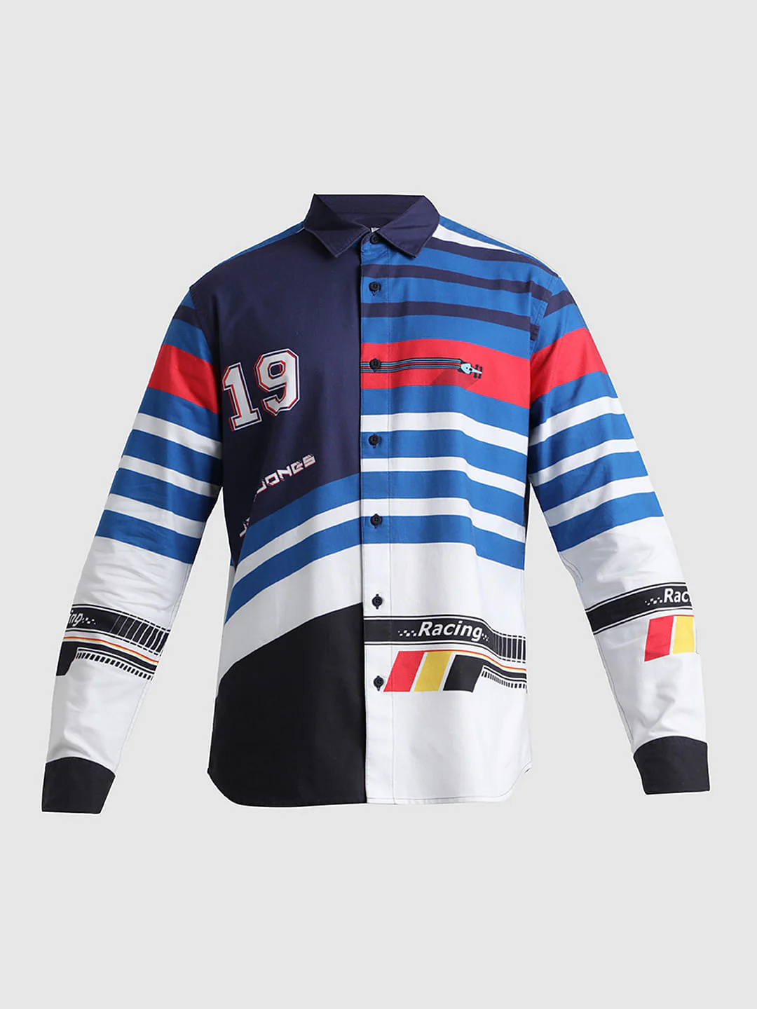 Blue Racer Stripes Full Sleeves Shirt - Image 7