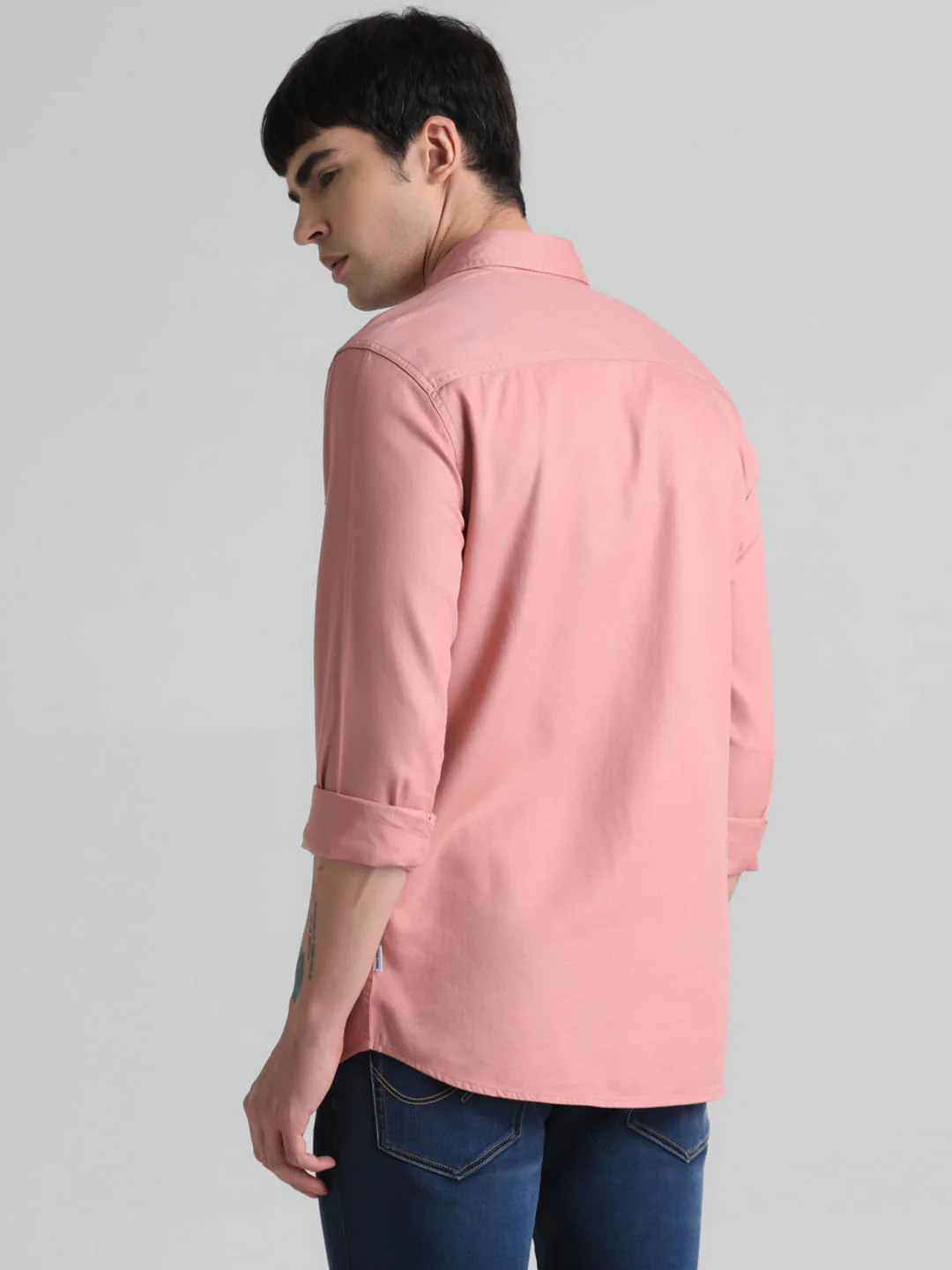 Pink Full Sleeves Solid Shirt - Image 4