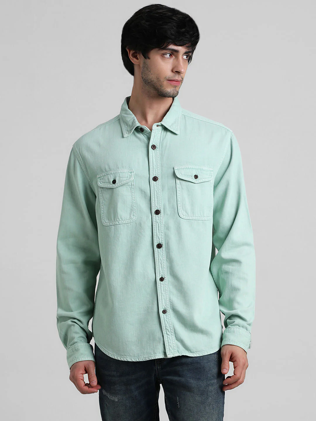 Green Overdyed Oversized Shirt - Image 2