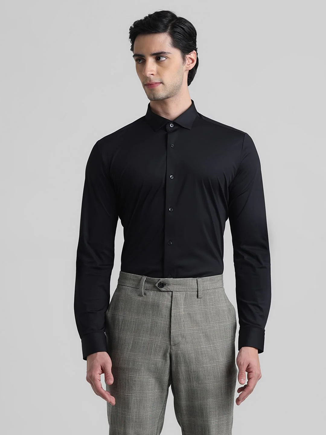 Black Slim Fit Formal Shirt - Image 2